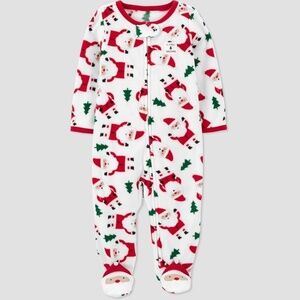 Carter's Just One You® Baby Santa Footed Pajama - White/Red
